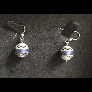 **SOLD***Silver tone Ball Drop Earrings